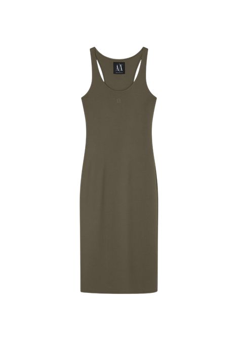 Abito smanicato aderente in viscosa con scollo tondo Icon ARMANI EXCHANGE | Abiti | XW000820 AF13729U7043